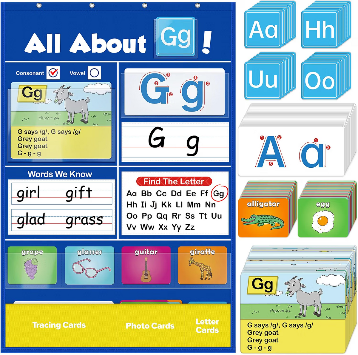 Alphabet Learning Pocket Wall Chart