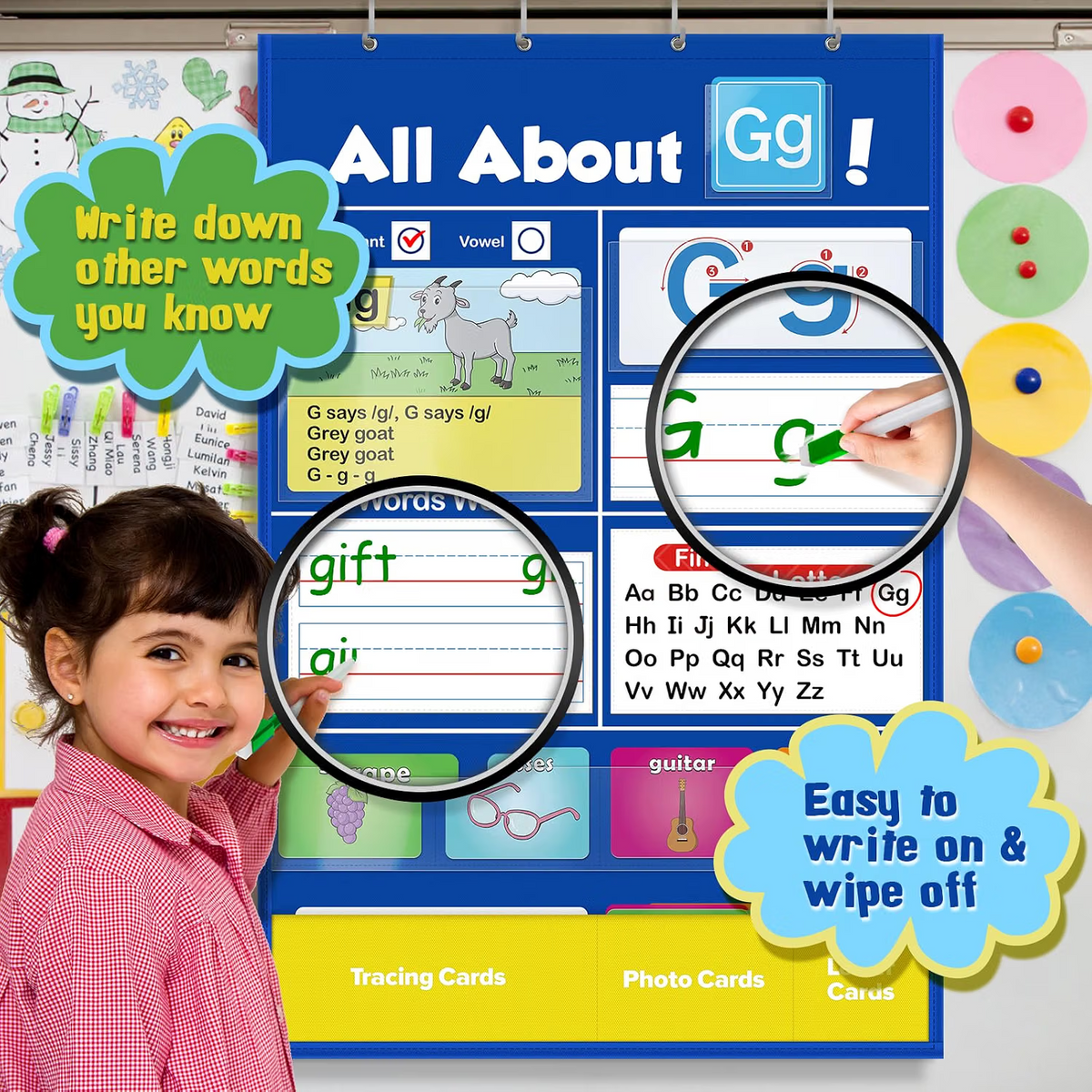 Alphabet Learning Pocket Wall Chart