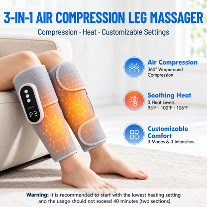Wireless Air Compression Leg Massager with Heat